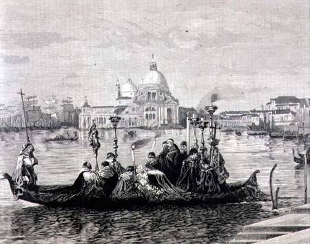 A Burial in Venice, from the painting 'Going to the Campo Santo' od Clara Montalba