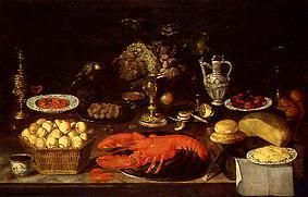 Quiet life with fruits, lobster and cheese od Clara Peeters