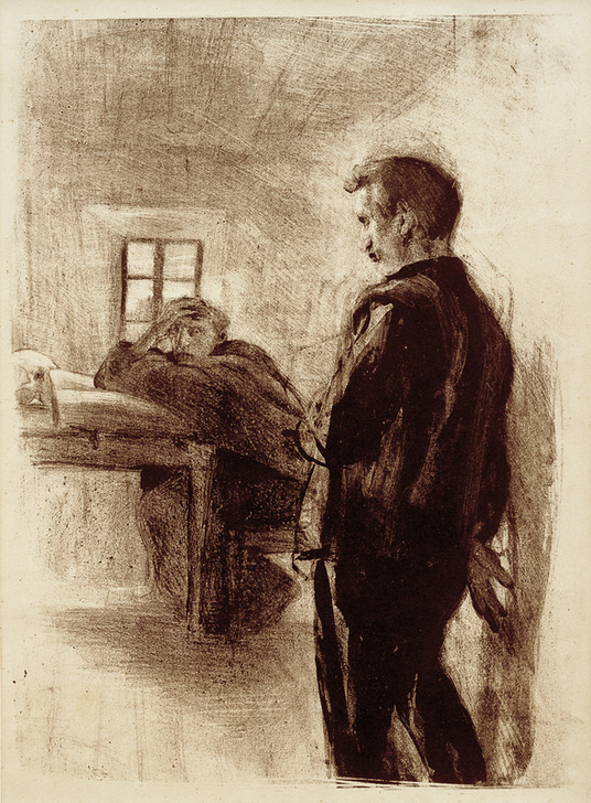 Mann und Mönch in einer Zelle od Clara Siewert