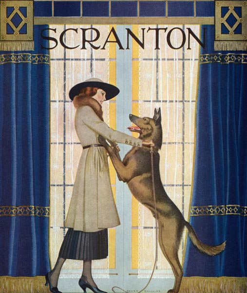 German Shepherd Jumping of Its Owner od Clarence Coles Phillips