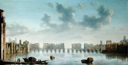Old London Bridge od Claude de Jongh