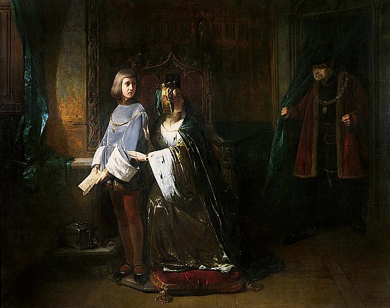 Louis XI of France surprising the Queen instructing the Dauphin contrary to his will od Claude Jacquand