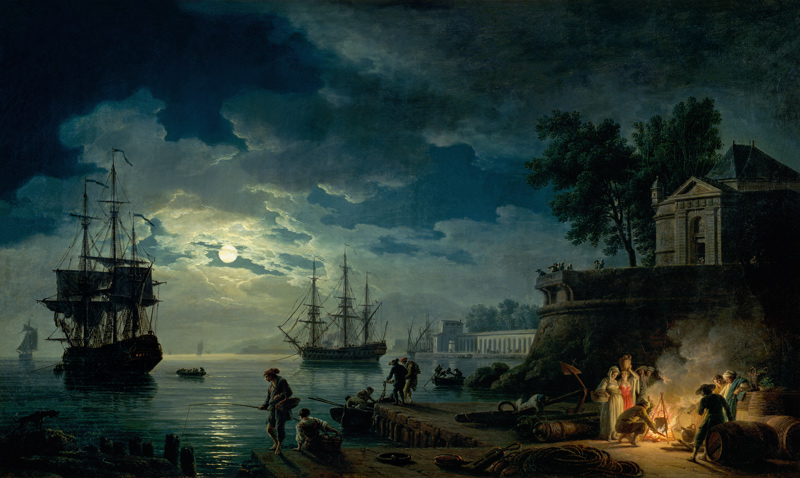 Night: A Port in the Moonlight od Claude Joseph Vernet