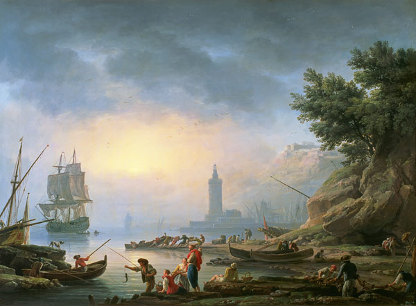 Seaport at Dawn od Claude Joseph Vernet