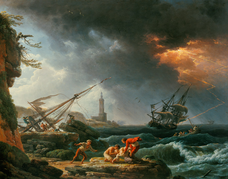 Sea storm. od Claude Joseph Vernet