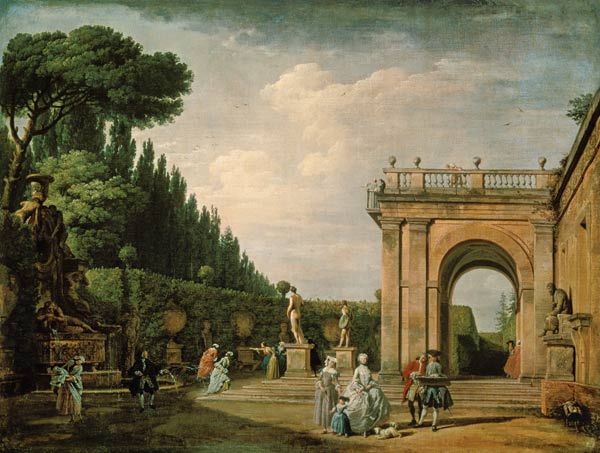 The Gardens of the Villa Ludovisi, Rome od Claude Joseph Vernet