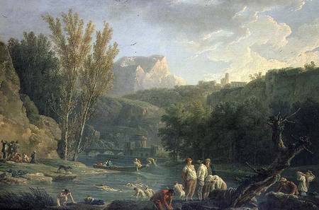 River Scene with Bathers od Claude Joseph Vernet