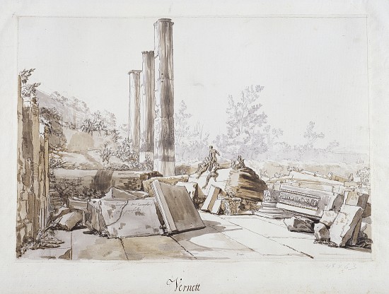 Ruins of the Temple of Serapis at Pozzuoli od Claude Joseph Vernet