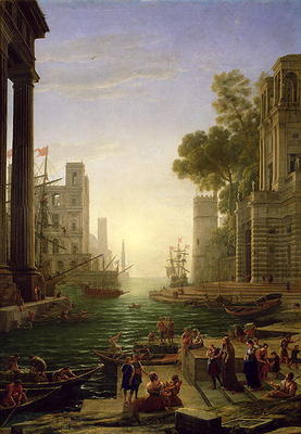 Embarkation of St. Paula Romana at Ostia, 1637-39 (oil on canvas) od Claude Lorrain