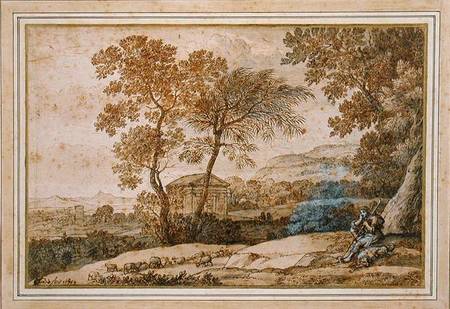 Landscape with a shepherd and his dog od Claude Lorrain