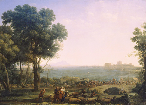 Die Schlacht zwischen Maxentius und Consta auf der Brücke od Claude Lorrain