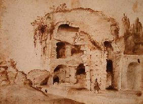 A Ruin on the Palatine (ink & wash on paper)