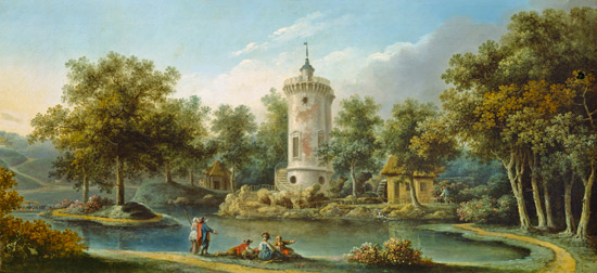 The Tour de Marlborough in the Jardin des Mesdames, Bellevue od Claude Louis Chatelet