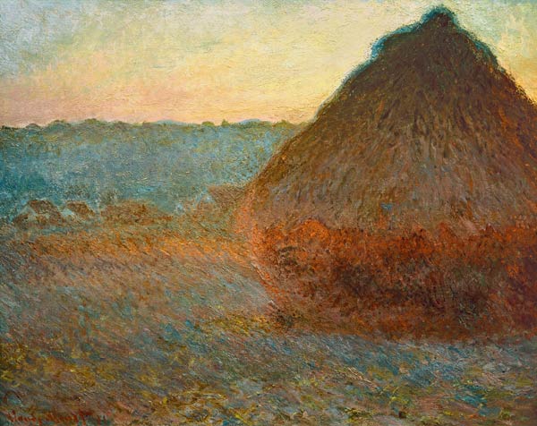 Haystack, Sunset od Claude Monet