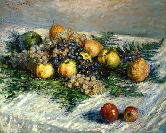 Quiet life with pears and grapes od Claude Monet