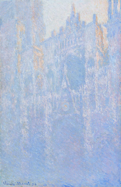 Die Kathedrale von Rouen im Morgennebel (Le portal, brouillard matinal) od Claude Monet