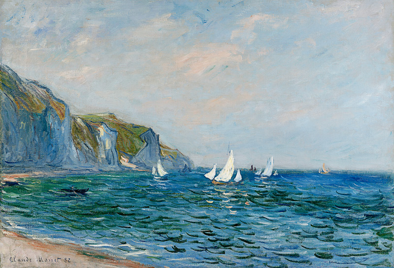 Cliffs And Sailboats At Pourville od Claude Monet