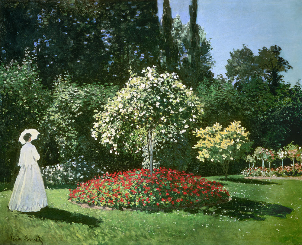 Lady in the garden  od Claude Monet