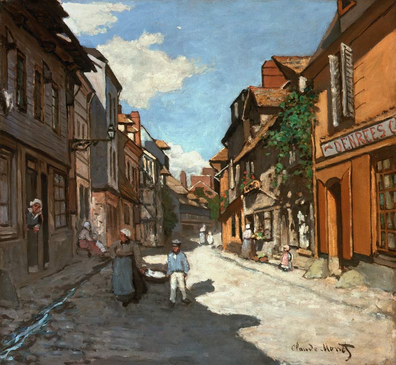 Dorfstrasse in the Normandy (Rue de of La Bavolle, Honfleur) od Claude Monet
