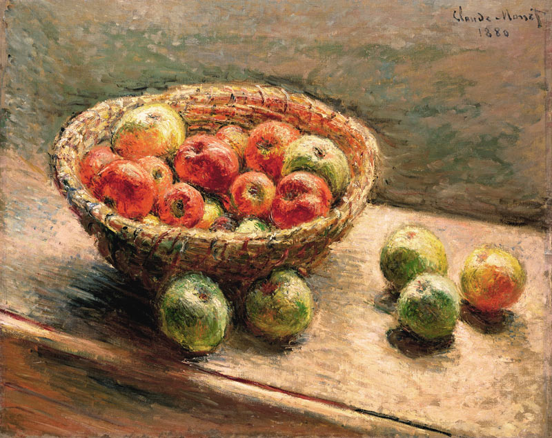Ein Korb mit Äpfeln od Claude Monet