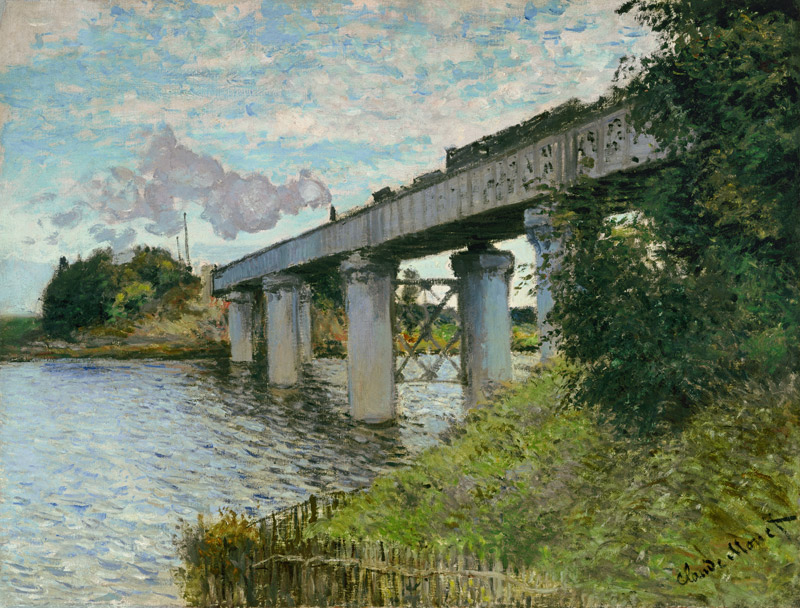 Railway bridge at Argenteuil od Claude Monet
