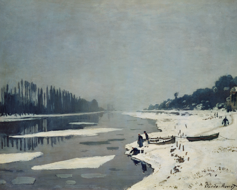 Ice on the Seine at Bougival od Claude Monet