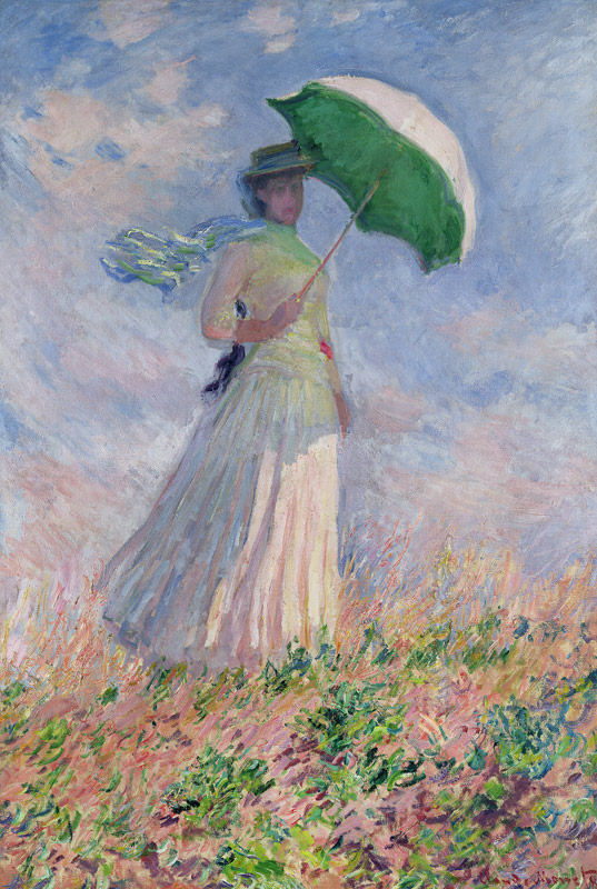 Woman with a Parasol, looking to her Right (Susanne Hoschedé) od Claude Monet