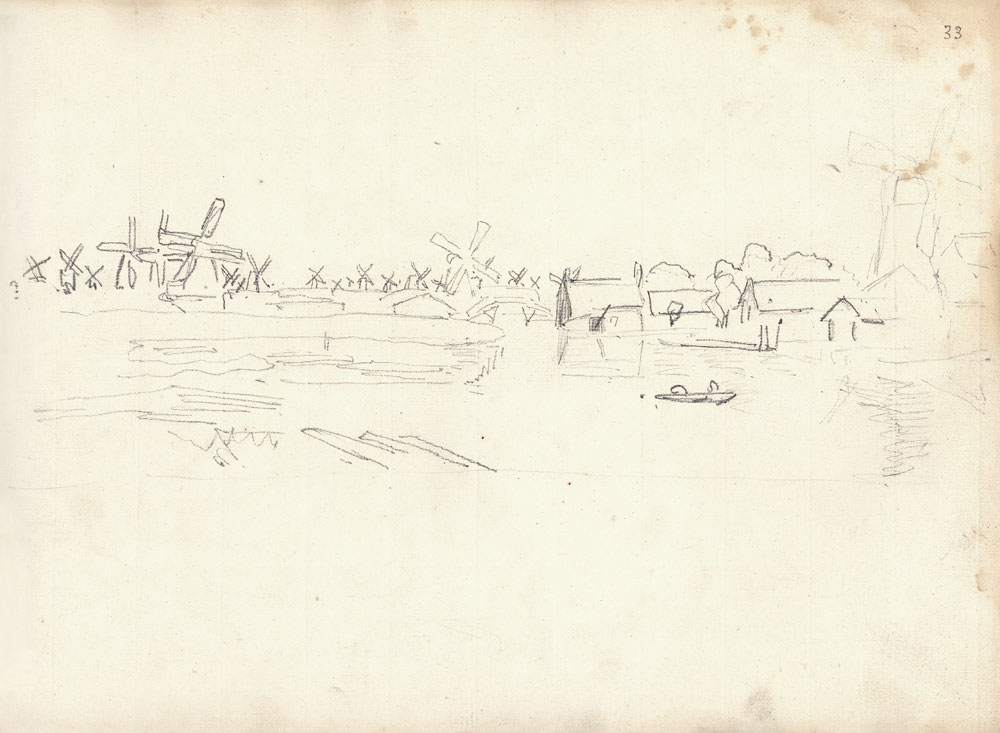 Mills on the Zaan upriver from Zaarndam od Claude Monet