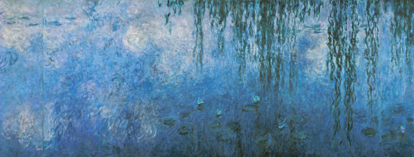 Mittleres Drittel des Seerosenbildes im Musée d`Orangerie, Süd od Claude Monet