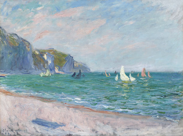 Bateaux devant les falaises de Pourville od Claude Monet
