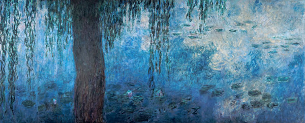 Rechtes Drittel des Seerosenbildes im Musée d`Orangerie, Südwand od Claude Monet