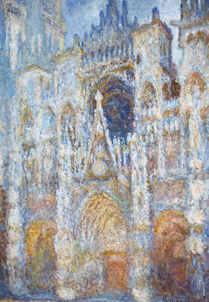 The cathedral of Rouen the portal in the morning sun's harmony in blue. od Claude Monet