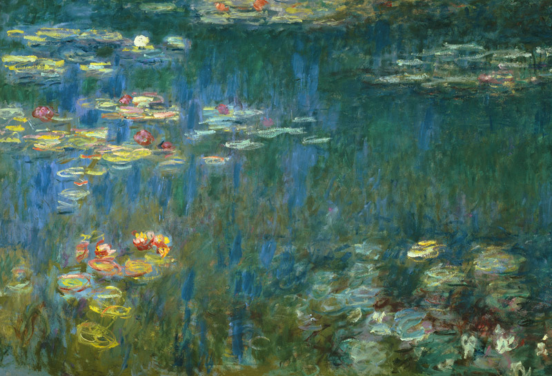 Water Lilies, Green Reflection, Left Part od Claude Monet