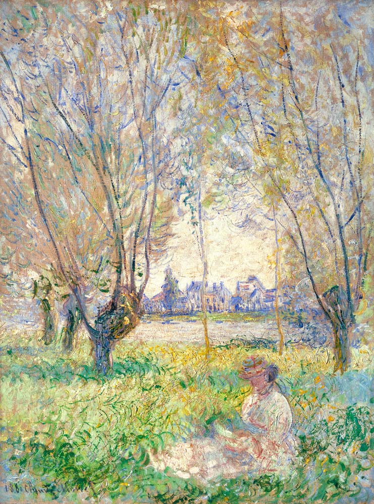 Sitzende Frau unter Weiden od Claude Monet