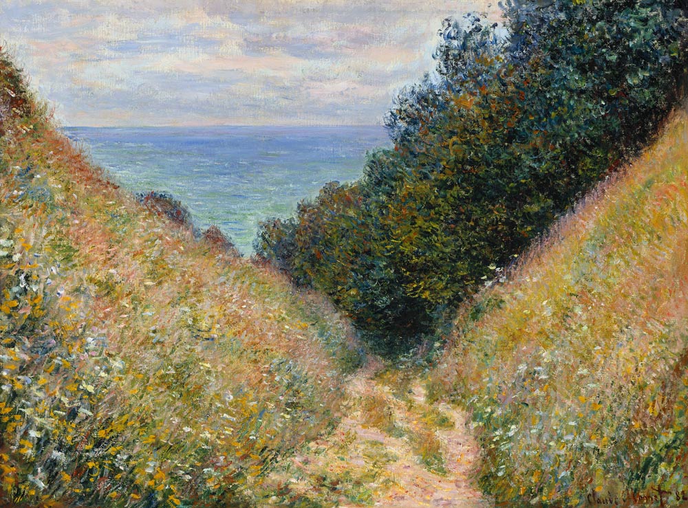 Straße bei La Cavée, Pourville od Claude Monet