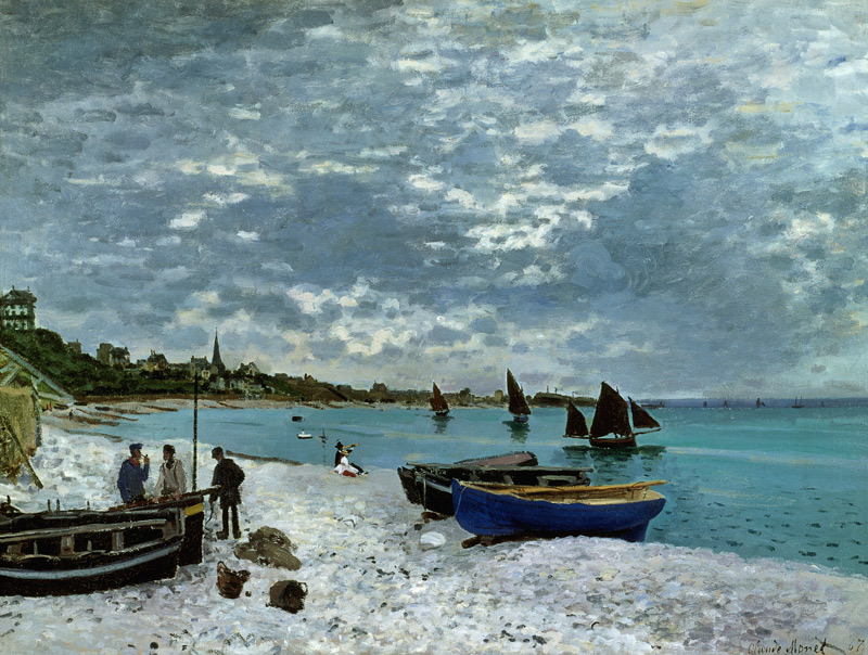 The Beach at Sainte-Adresse od Claude Monet
