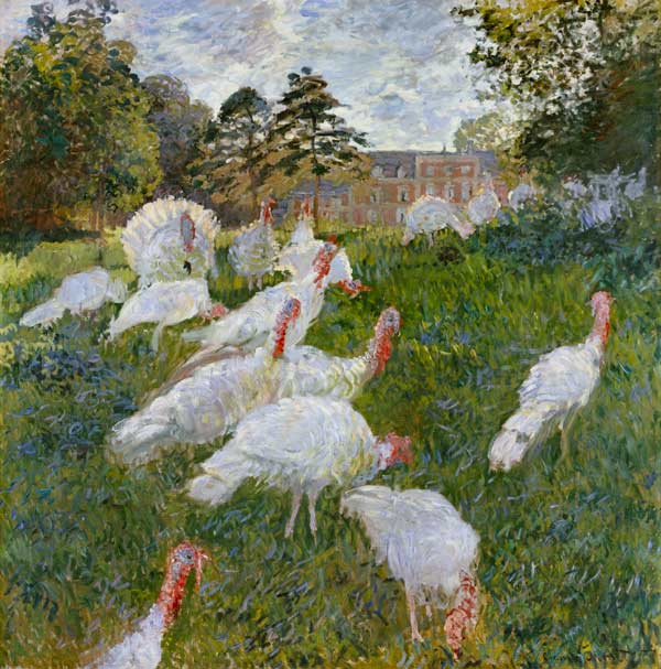 The Turkeys at the Chateau de Rottembourg, Montgeron od Claude Monet