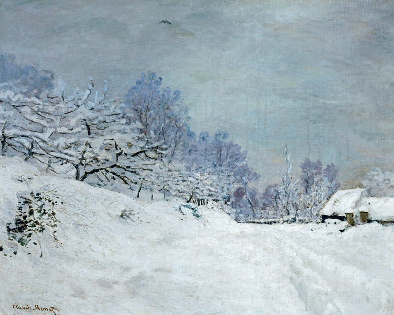 Umgebung von Honfleur bei Schnee od Claude Monet