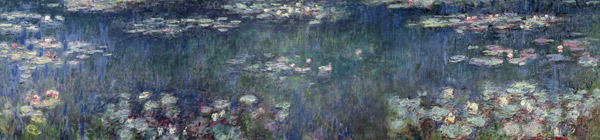 Waterlilies: Green Reflections, 1914-18 (left and right section) od Claude Monet