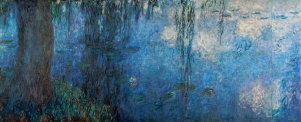 Waterlilies: Morning with Weeping Willows, detail of the left section od Claude Monet