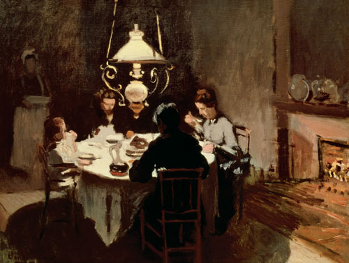 Dinner at Sisleys. od Claude Monet