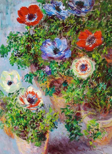 Anemonen in einer Vase od Claude Monet