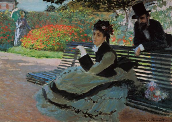 On the park bench. od Claude Monet
