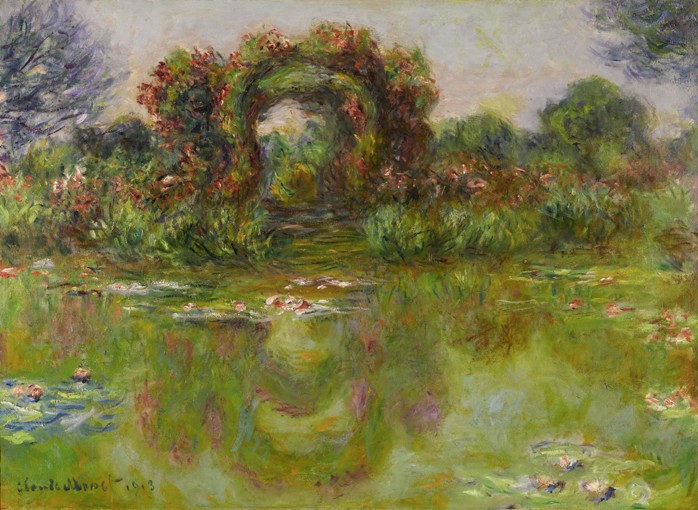 Bassin aux Nymphéas, les Rosiers od Claude Monet
