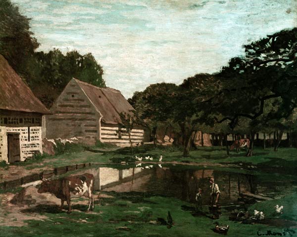 A Farmyard in Normandy od Claude Monet