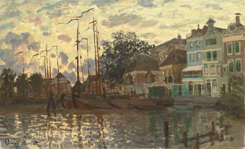 Kanal in Zaandam am Abend od Claude Monet
