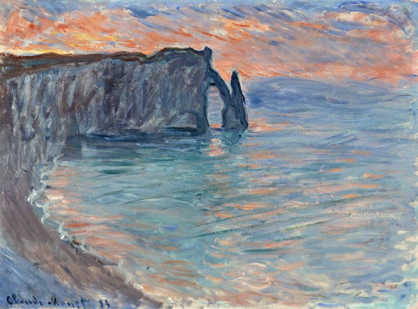 Le's Falaises this ' Etretat. od Claude Monet