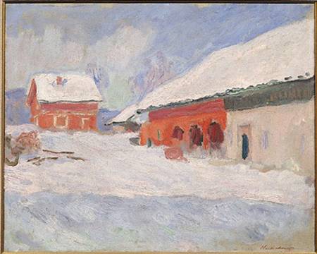 Norway, Red Houses at Bjornegaard od Claude Monet
