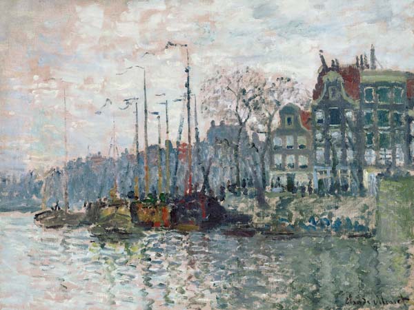 View of the Prins Hendrikkade and the Kromme Waal in Amsterdam od Claude Monet