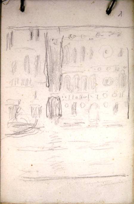 Sketch of Palazzo Dario od Claude Monet